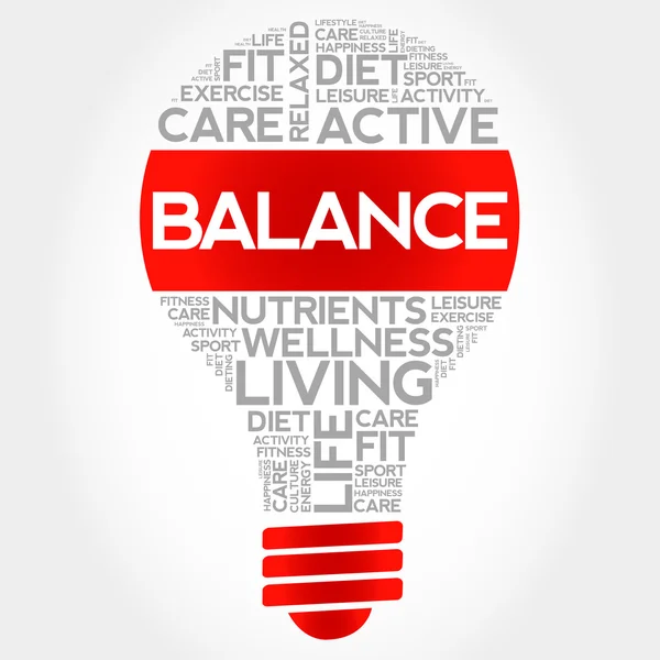 BALANCE bulb word cloud — Stock Vector