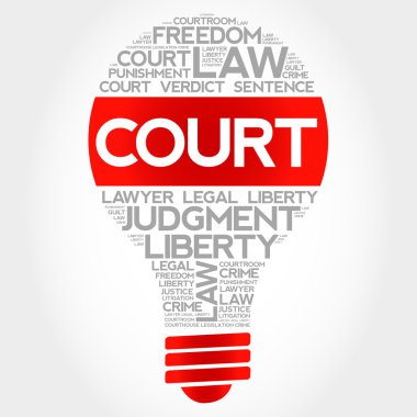 Mahkeme ampul kelime bulutu
