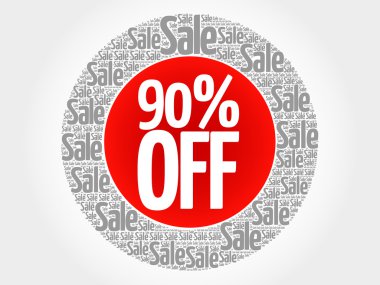 %90 off pul kelime bulutu