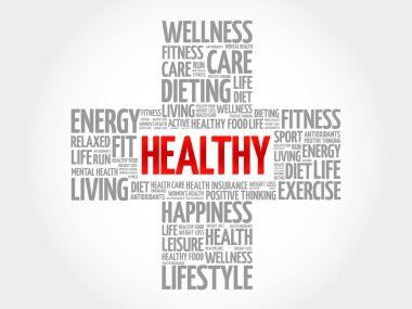 Sağlıklı kelime bulutu