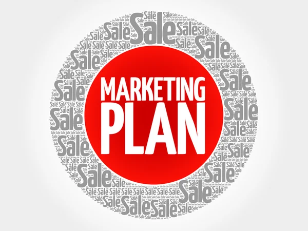 Marketing Plan stamp words cloud — Stock Vector