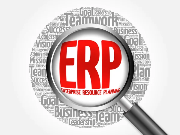 Erp - планирование ресурсов предприятия — стоковое фото