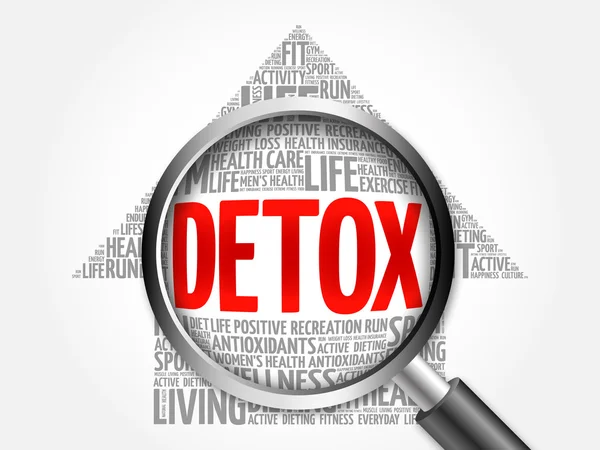 Detox Pfeil Wort Wolke — Stockfoto