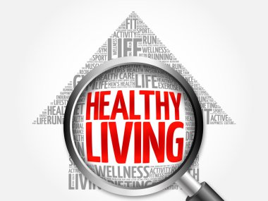 Sağlıklı yaşam ok kelime bulutu