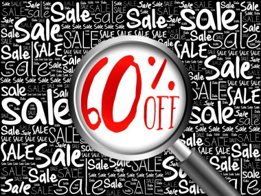 %60 off Satılık kelime bulutu