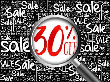 %30 off Satılık kelime bulutu