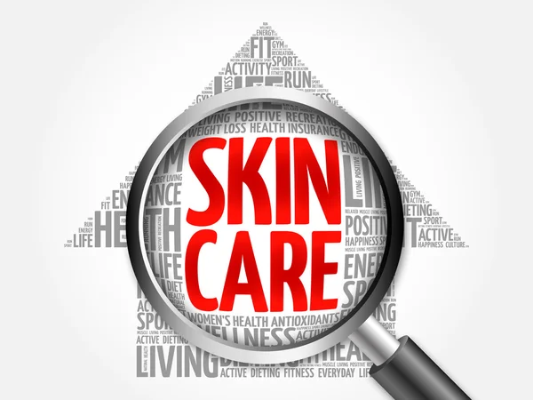 Skin care nyíl szó felhő — Stock Fotó