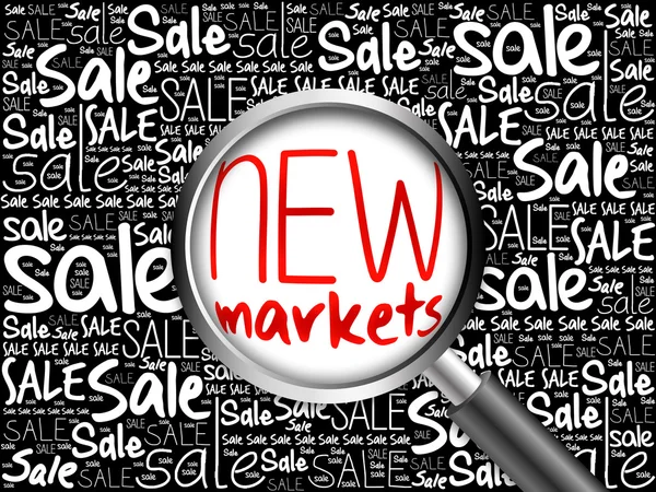 Nové trhy prodej slovo mrak — Stock fotografie