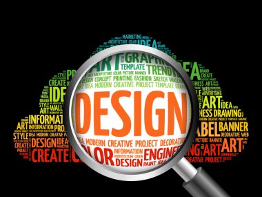 Büyüteç ile tasarım kelime bulutu