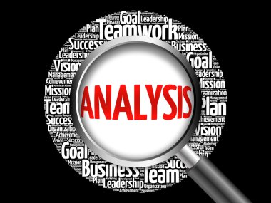 Büyüteç ile analiz kelime bulutu