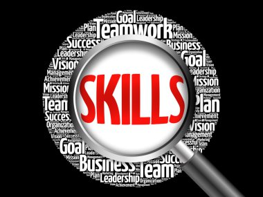 Büyüteç ile becerileri kelime bulutu