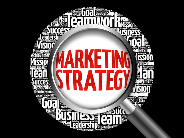 Estratégia de marketing nuvem de palavras — Fotografia de Stock