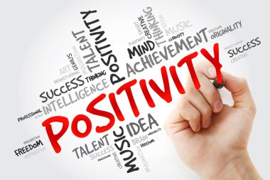 Hand writing Positivity with marker clipart