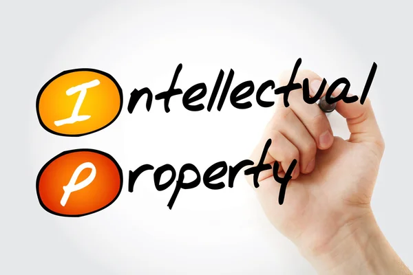 Escritura a mano IP - Propiedad intelectual — Foto de Stock