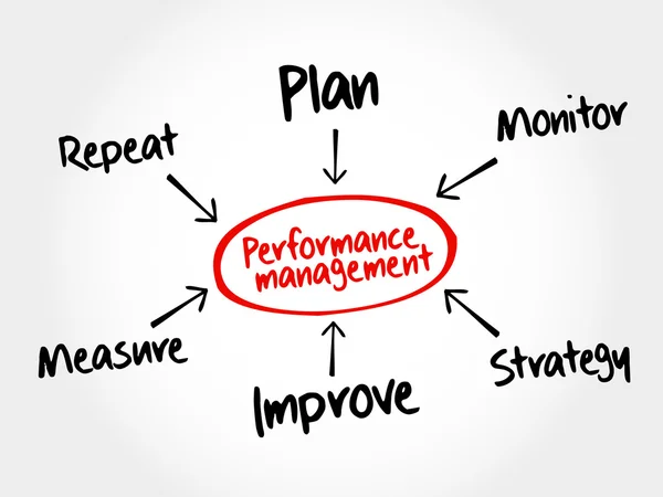 Mappa mentale di gestione delle prestazioni — Vettoriale Stock