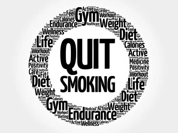 Quit Smoking circle word cloud — Stock Vector