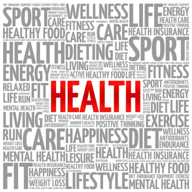 Sağlık kelime bulutu arka plan