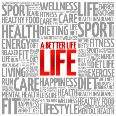 Daha iyi yaşam kelime bulutu arka plan