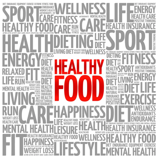 Healthy Food word cloud background — Stock Vector