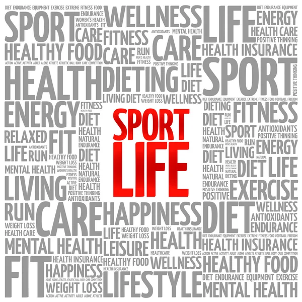 Sport Life word cloud background — Stock Vector