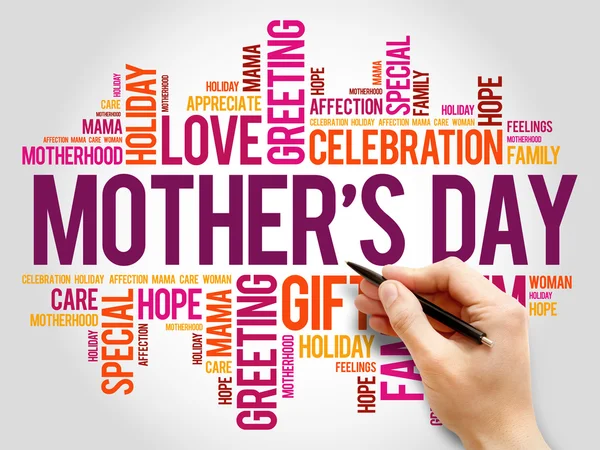 Mother 's Day word cloud, care, love, family — стоковое фото