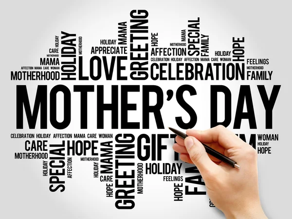 Mother 's Day word cloud, care, love, family — стоковое фото