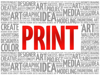 Yazdırma kelime bulutu