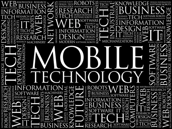 Technologia mobilna słowo Cloud — Wektor stockowy