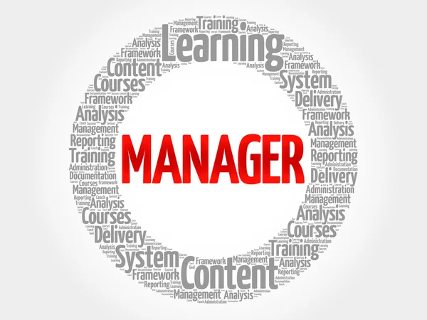 Manager circle word cloud — Stock Vector