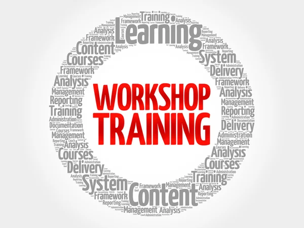 Workshop Circolo di formazione parola nube — Vettoriale Stock