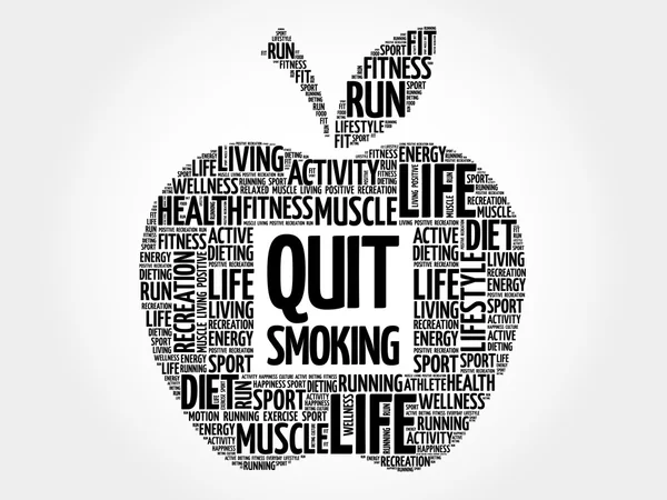 Quit Smoking apple word cloud — Stock Vector