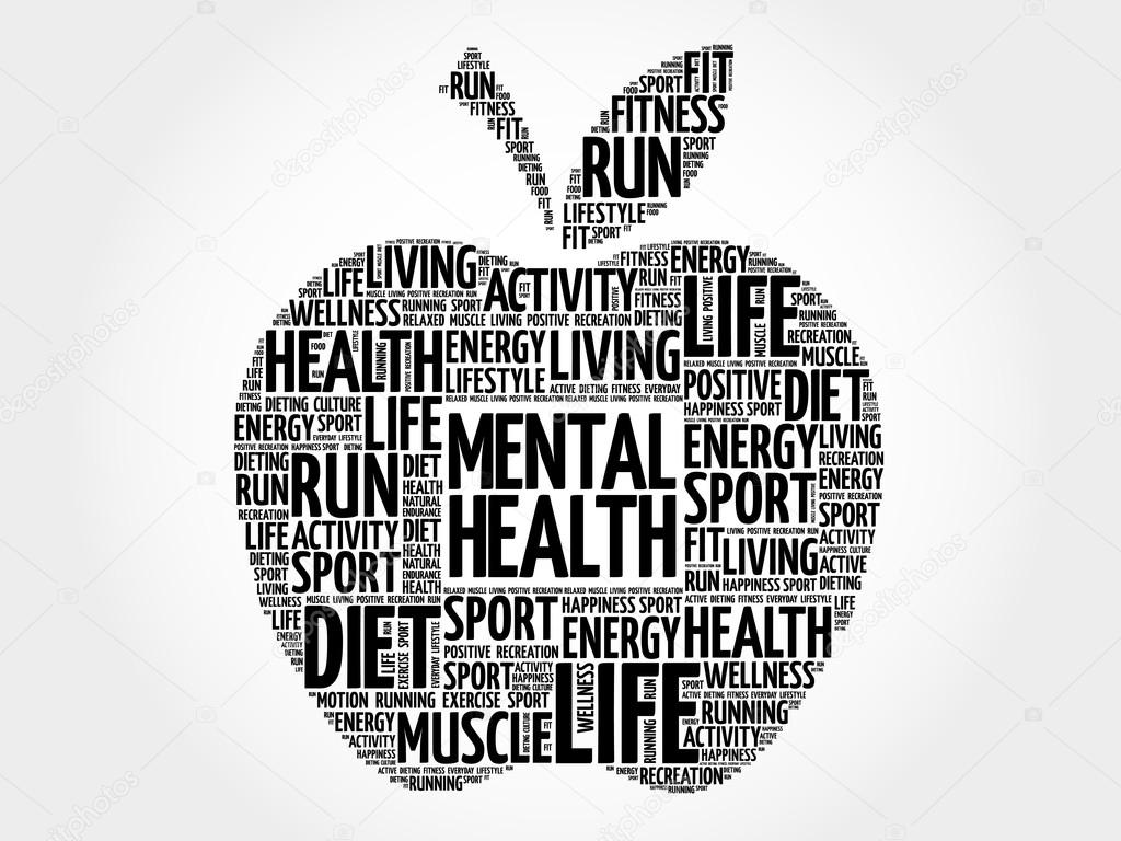 Mental Health Apple Word Cloud Stock Vector C Dizanna 107681640