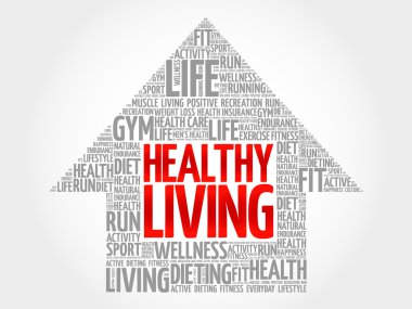 Sağlıklı yaşam ok kelime bulutu