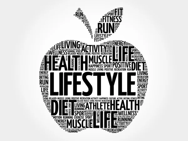 LIFESTYLE nube palabra manzana — Vector de stock