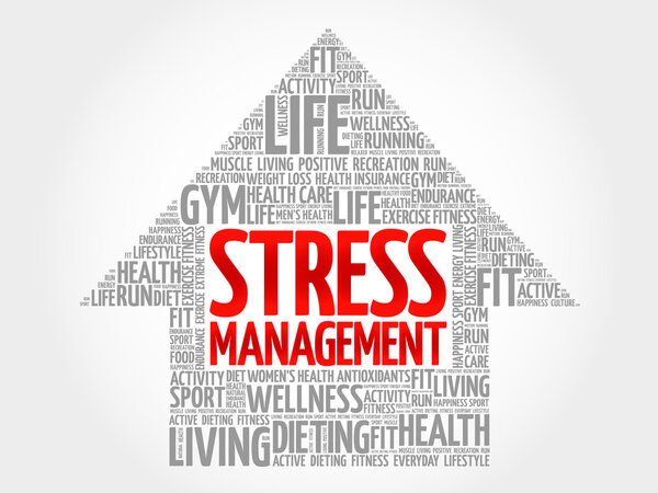 Stress Management arrow word cloud