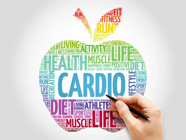 Cardio apple word cloud — Stockfoto