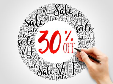 % 30 off Satılık kelime bulutu