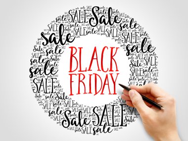 Siyah Cuma satış kelime bulutu