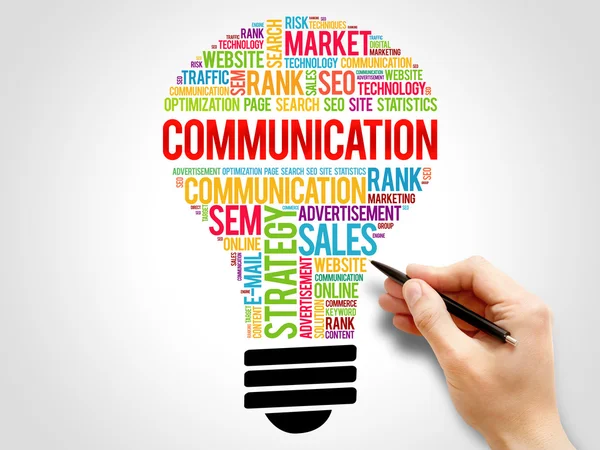 COMMUNICATION bulb word cloud — Stock Photo, Image