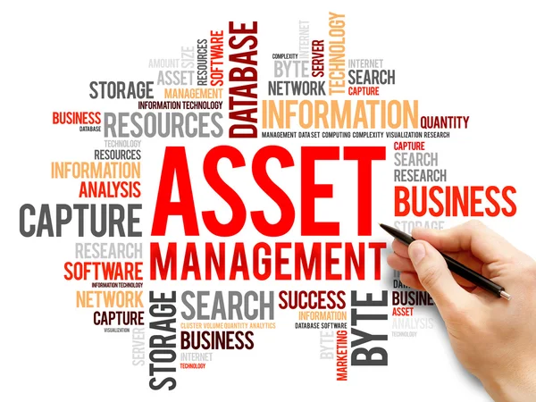 Asset management word cloud — Stockfoto