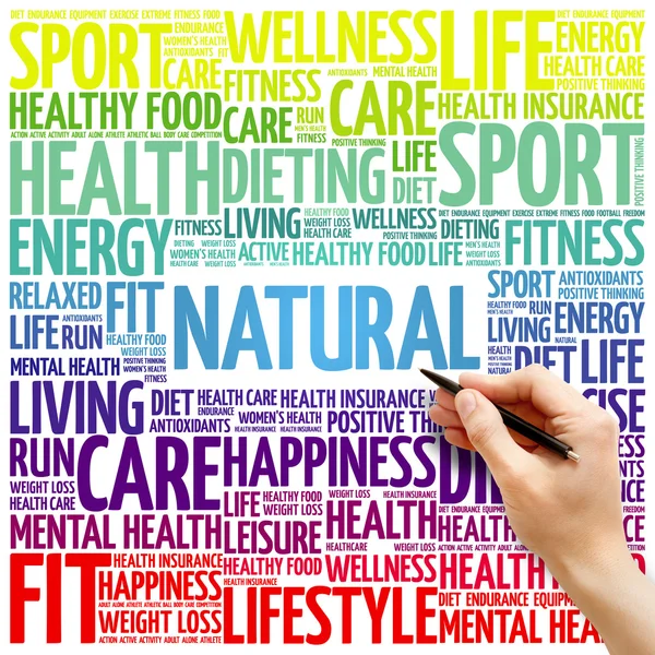 Naturliga word cloud, fitness — Stockfoto