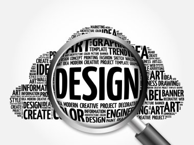 Büyüteç ile tasarım kelime bulutu