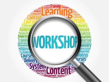 Büyüteç ile atölye kelime bulutu