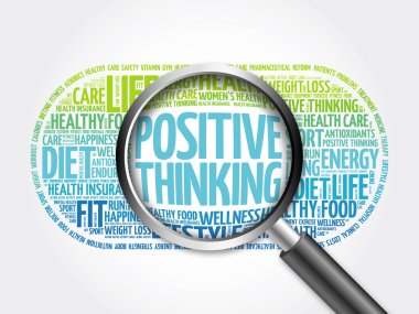 Positive thinking word cloud clipart