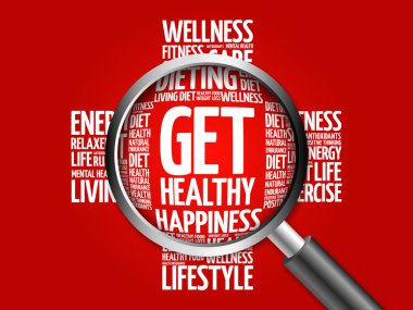 Büyüteç ile sağlıklı kelime bulut