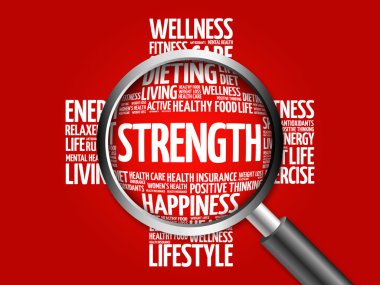 Büyüteç ile güç kelime bulutu