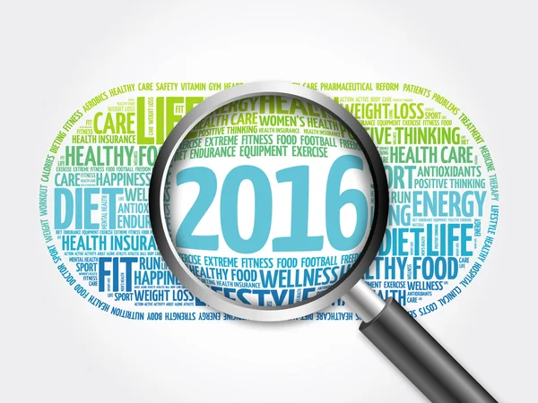 2016 health and sport goals word cloud — Stock Photo, Image