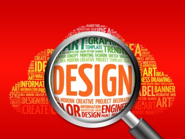 Büyüteç ile tasarım kelime bulutu