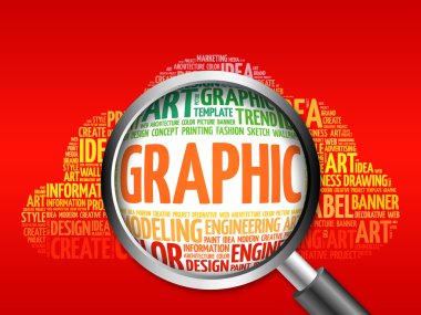 Büyüteç ile grafik kelime bulutu