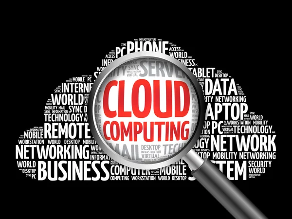Σύννεφο υπολογιστών σύννεφο λέξεων — Φωτογραφία Αρχείου